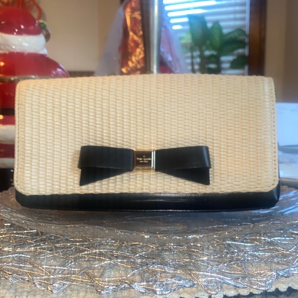 KATE SPADE Montford Park Straw Keira Clutch